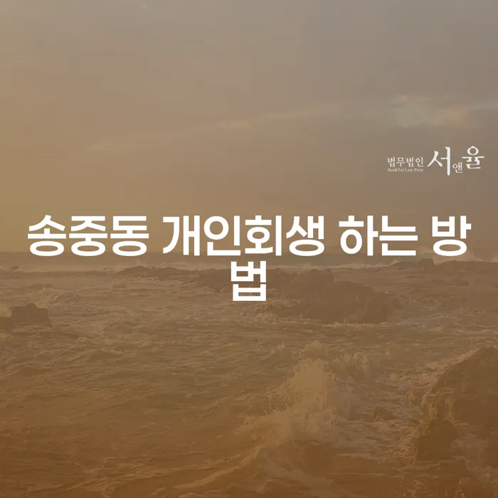 송중동 개인회생 하는 방법을 알고 싶으신가요?
